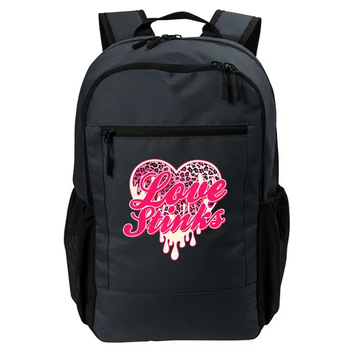 Leopard Pink Heart Love Stink Funny Anti Valentine Daily Commute Backpack