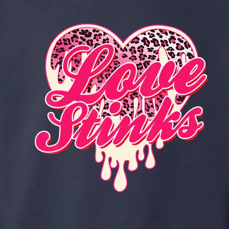 Leopard Pink Heart Love Stink Funny Anti Valentine Toddler Hoodie