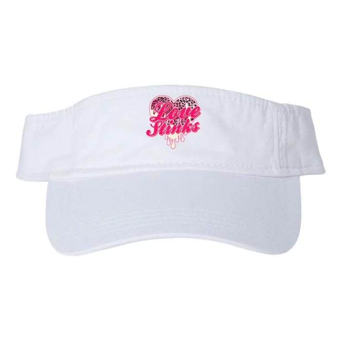 Leopard Pink Heart Love Stink Funny Anti Valentine Valucap Bio-Washed Visor