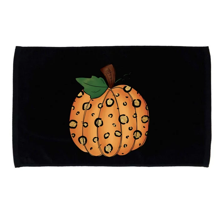 Leopard Pumpkin Halloween Thanksgiving Meaningful Gift Microfiber Hand Towel