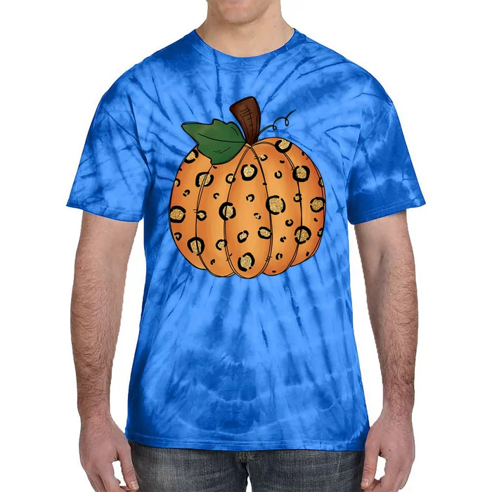 Leopard Pumpkin Halloween Thanksgiving Meaningful Gift Tie-Dye T-Shirt