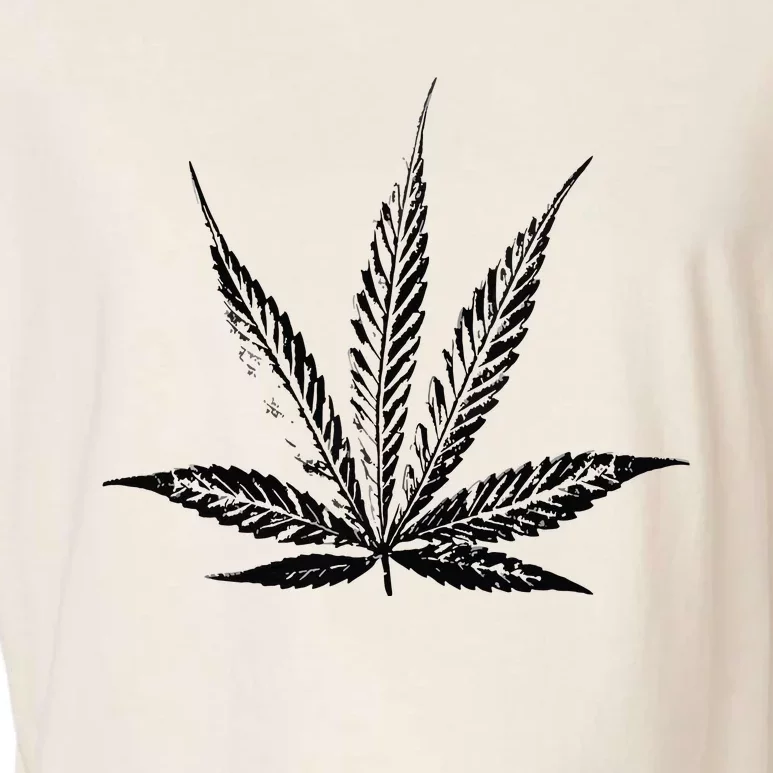 Leaf Pattern High 420 Gift Smoking Weed Cannabis Marijuana Garment-Dyed Women's Muscle Tee