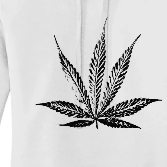 Leaf Pattern High 420 Gift Smoking Weed Cannabis Marijuana Women's Pullover Hoodie