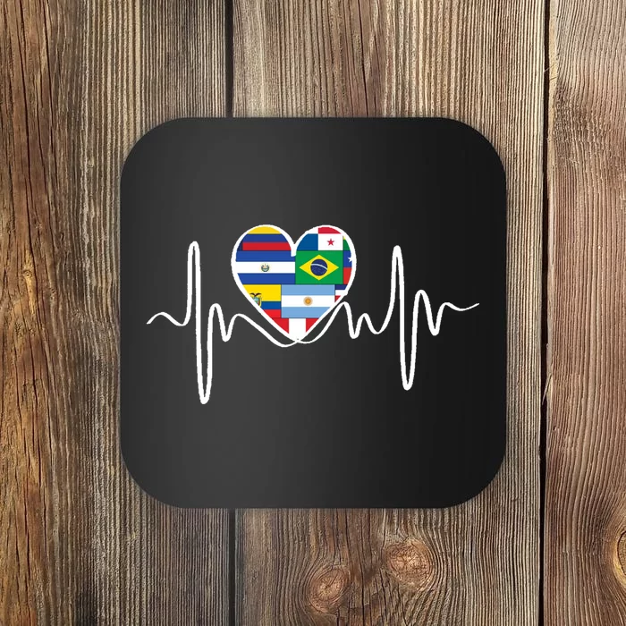 Latino Pulse Heart Hispanic Heritage Coaster