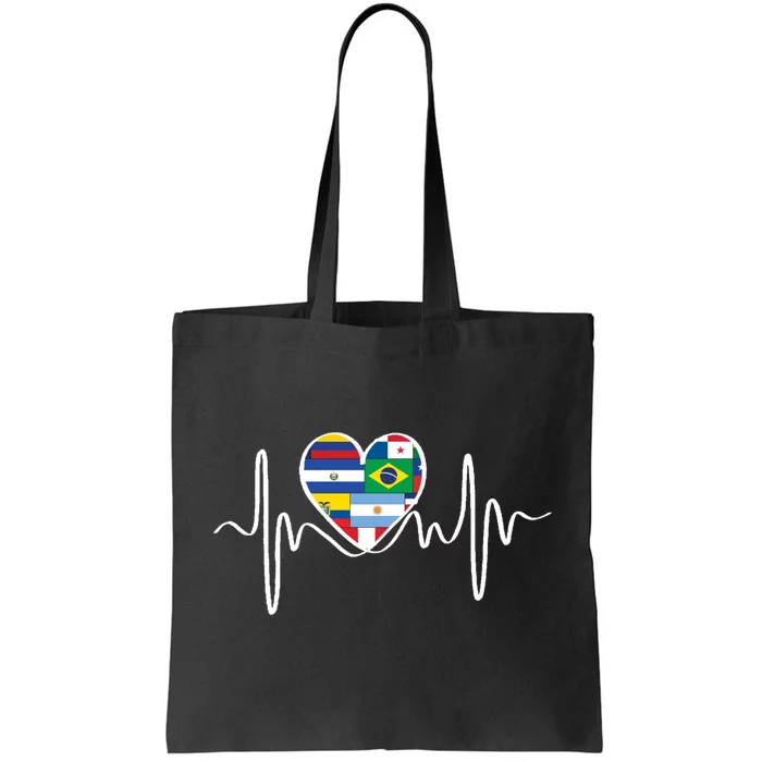 Latino Pulse Heart Hispanic Heritage Tote Bag