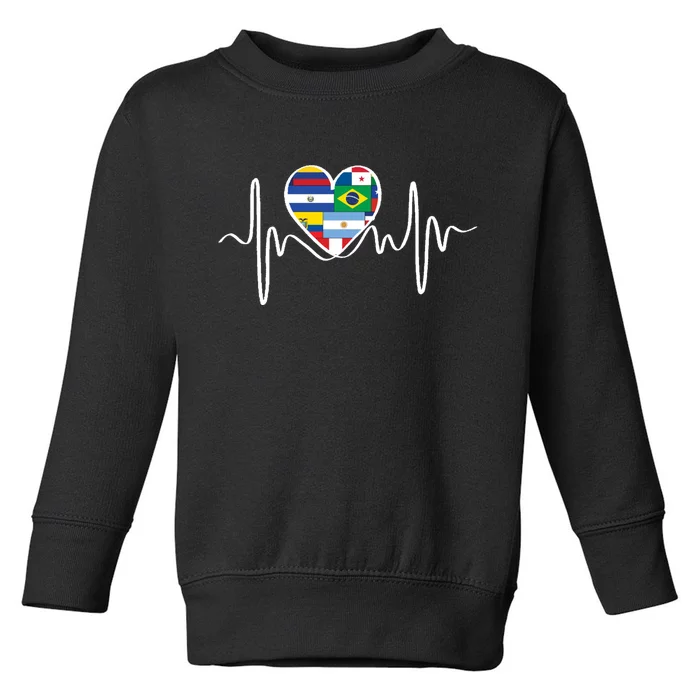 Latino Pulse Heart Hispanic Heritage Toddler Sweatshirt