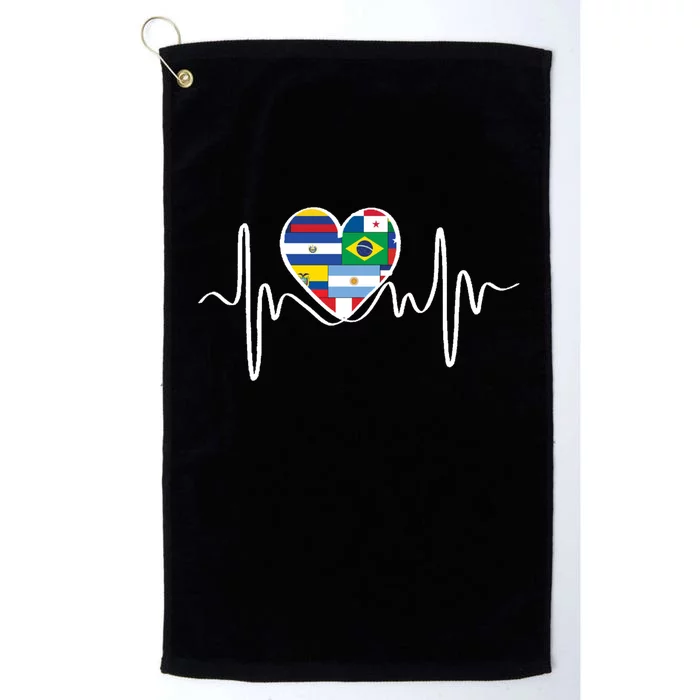 Latino Pulse Heart Hispanic Heritage Platinum Collection Golf Towel