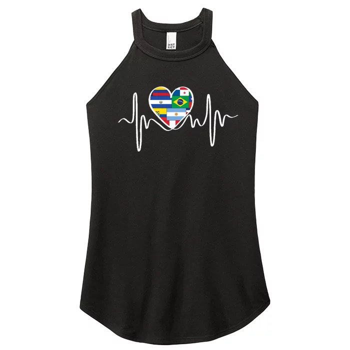 Latino Pulse Heart Hispanic Heritage Women’s Perfect Tri Rocker Tank