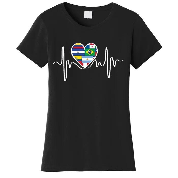 Latino Pulse Heart Hispanic Heritage Women's T-Shirt