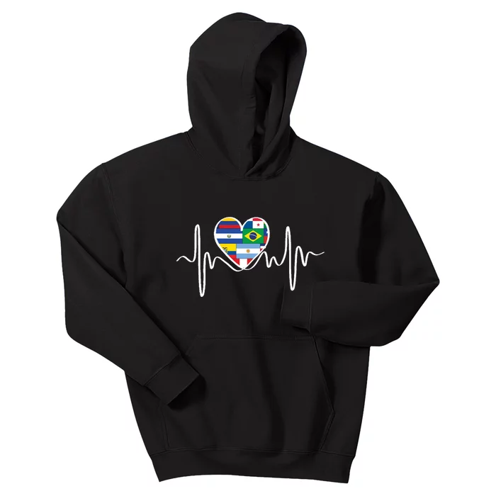 Latino Pulse Heart Hispanic Heritage Kids Hoodie