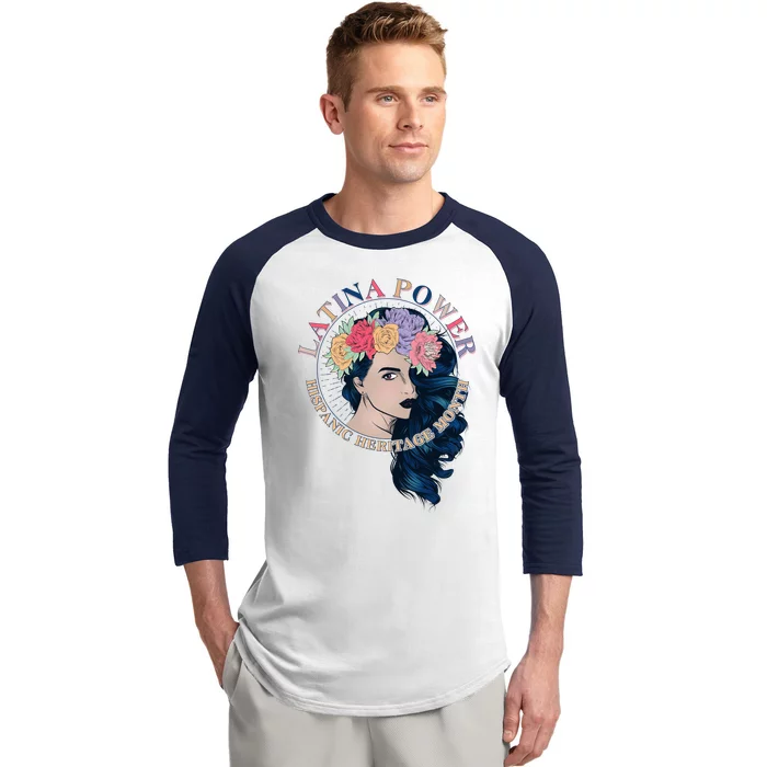 Latina Power Hispanic Heritage Month Baseball Sleeve Shirt