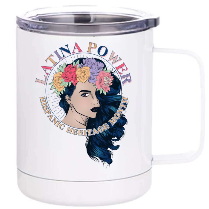 Latina Power Hispanic Heritage Month Front & Back 12oz Stainless Steel Tumbler Cup