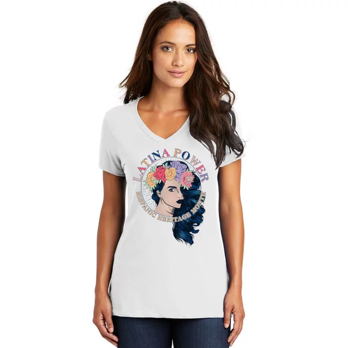 Latina Power Hispanic Heritage Month Women's V-Neck T-Shirt