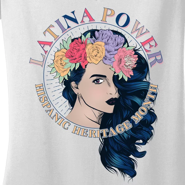 Latina Power Hispanic Heritage Month Women's V-Neck T-Shirt