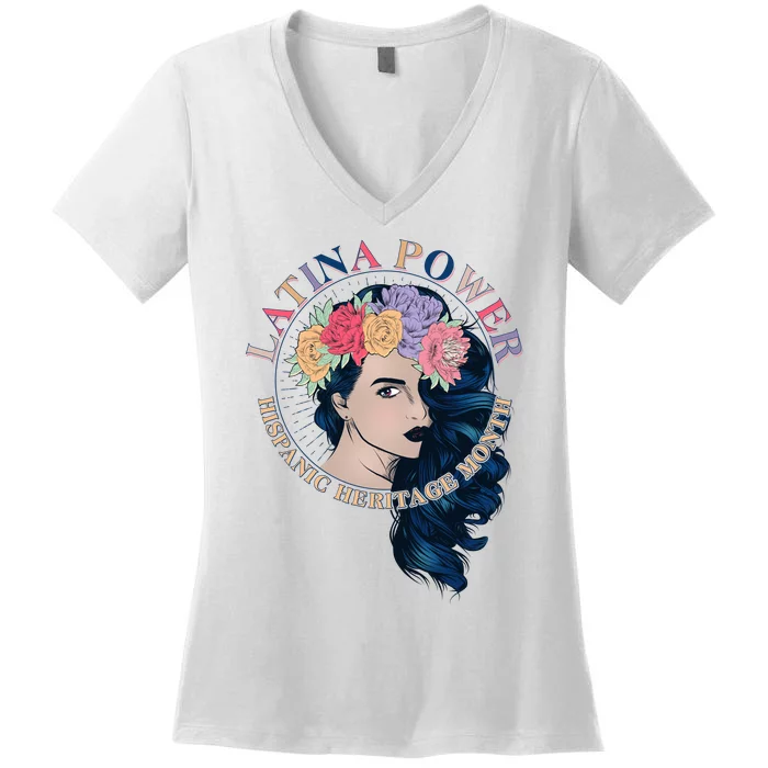 Latina Power Hispanic Heritage Month Women's V-Neck T-Shirt