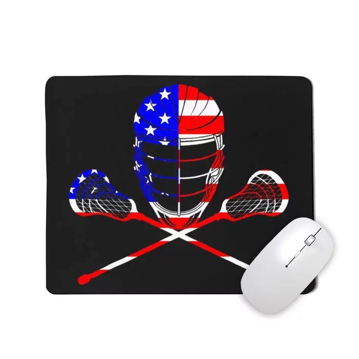 Lacrosse Player Independence Day Laxing Patriotic Lax Goalie Mousepad