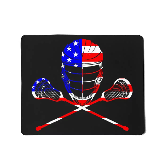 Lacrosse Player Independence Day Laxing Patriotic Lax Goalie Mousepad