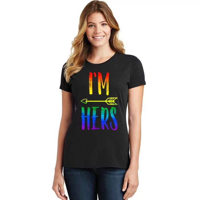 LGBT Pride I'm Her She's Mine Lesbian Couple Matching Lover Women's T-Shirt