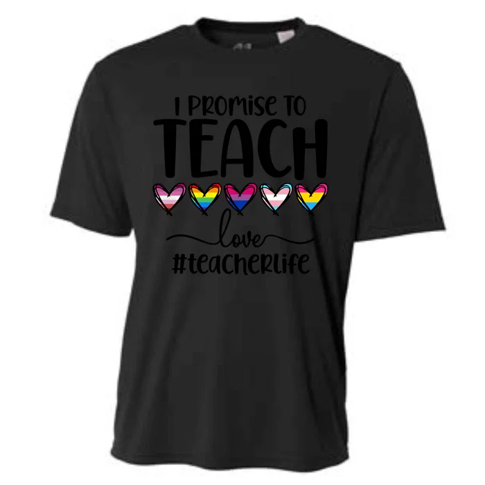 Lgbtq Pride I Promise To Teach Love Teacher Life Gift Cooling Performance Crew T-Shirt