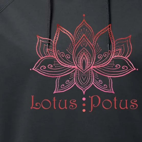 Lotus Potus In Red And Shades Performance Fleece Hoodie