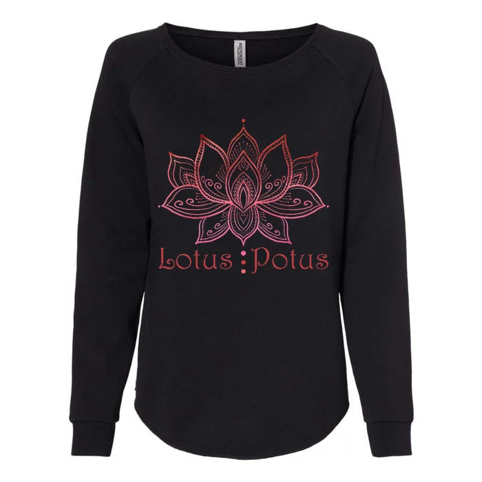 Lotus Potus In Red And Shades Womens California Wash Sweatshirt