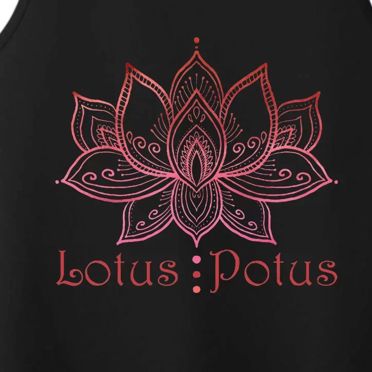 Lotus Potus In Red And Shades Performance Tank