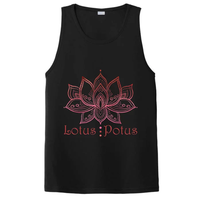 Lotus Potus In Red And Shades Performance Tank