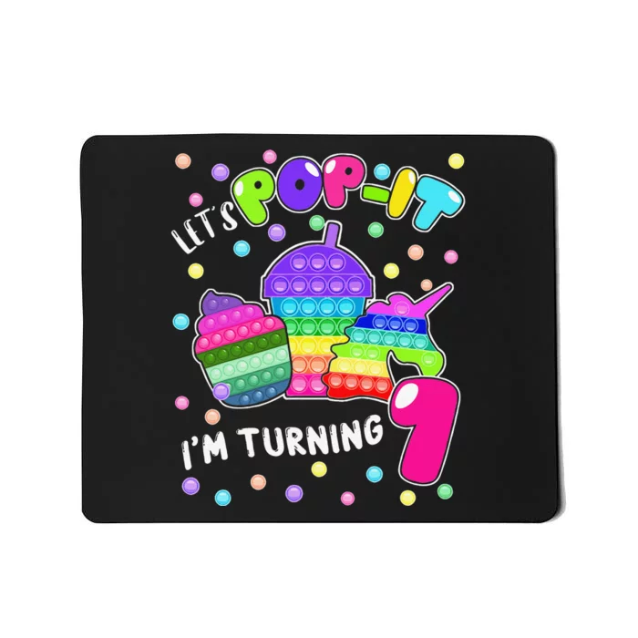 Let's Pop It I'm Turning 7 Colorful 7th Birthday Mousepad