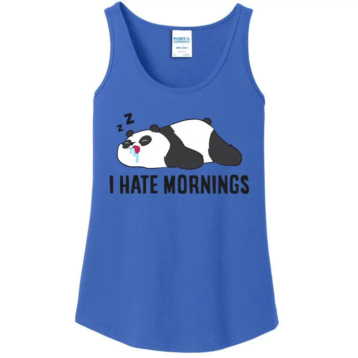 Lazy Panda I Hate Mornings Funny Panda Sleeping Pyjama Gift Ladies Essential Tank