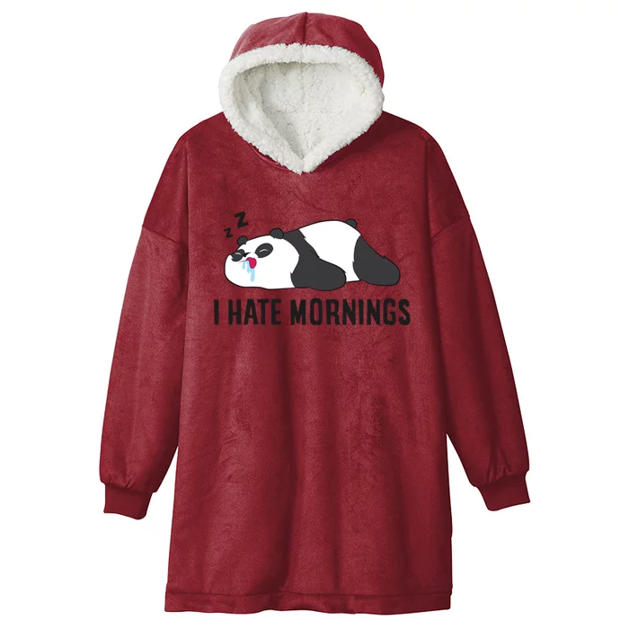 Lazy Panda I Hate Mornings Funny Panda Sleeping Pyjama Gift Hooded Wearable Blanket