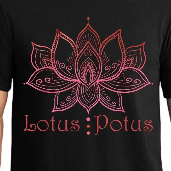 Lotus Potus In Red And Shades Pajama Set