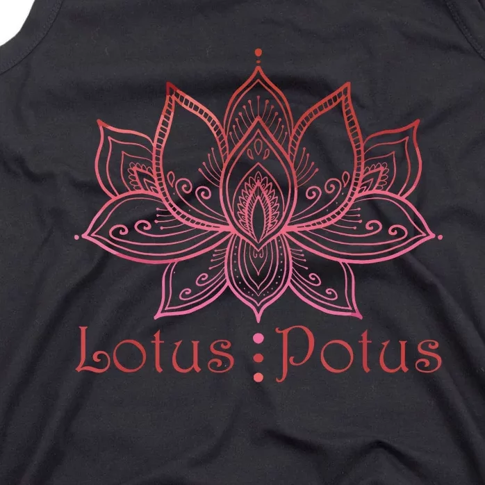 Lotus Potus In Red And Shades Tank Top