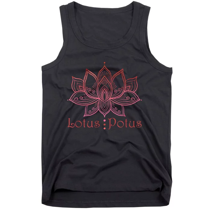 Lotus Potus In Red And Shades Tank Top