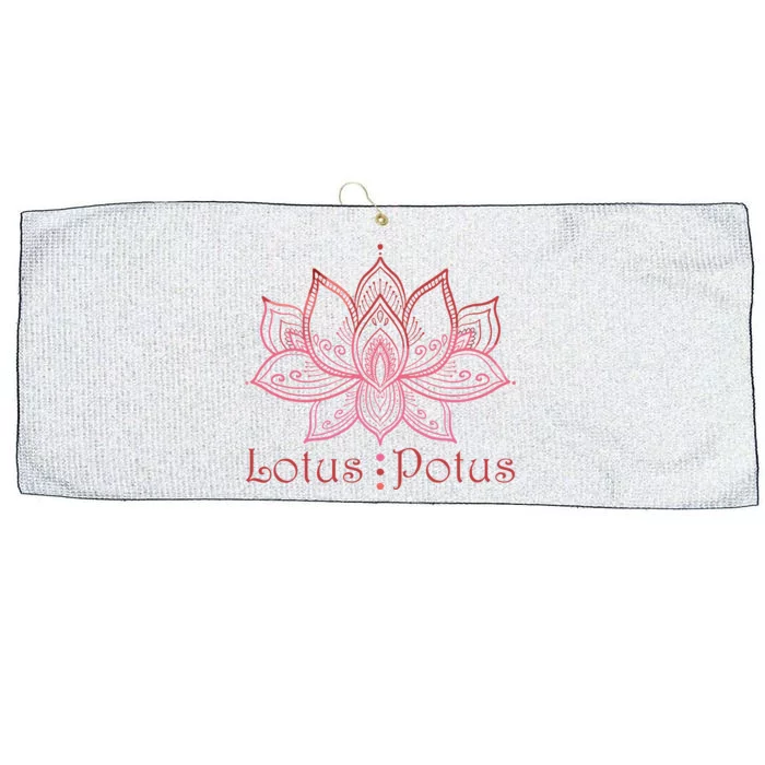 Lotus Potus In Red And Shades Large Microfiber Waffle Golf Towel