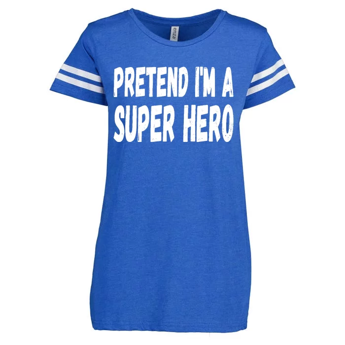 Lazy Pretend I'm A Super Hero Halloween or Costume Party Enza Ladies Jersey Football T-Shirt