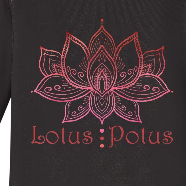 Lotus Potus In Red And Shades Baby Long Sleeve Bodysuit