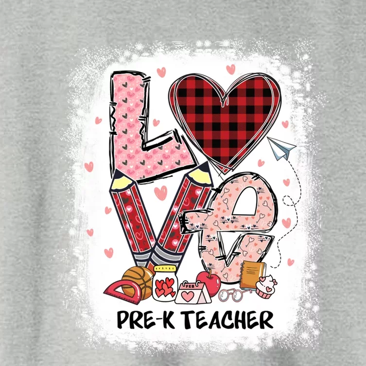 Love Pre K Teacher Happy Valentines Day Gift Women's Crop Top Tee