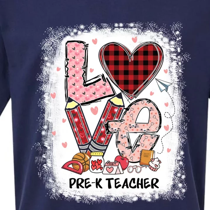 Love Pre K Teacher Happy Valentines Day Gift Sueded Cloud Jersey T-Shirt