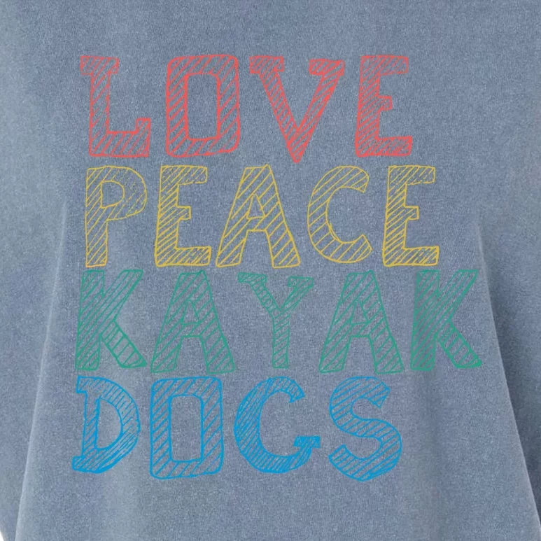 Love Peace Kayak Dogs Kayaking For Kayaker Whitewater Gift Garment-Dyed Women's Muscle Tee