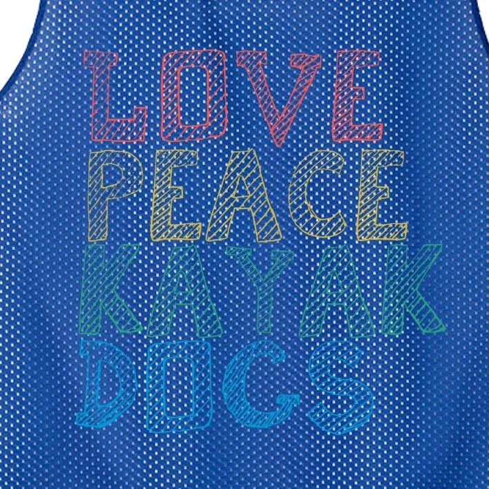 Love Peace Kayak Dogs Kayaking For Kayaker Whitewater Cute Gift Mesh Reversible Basketball Jersey Tank