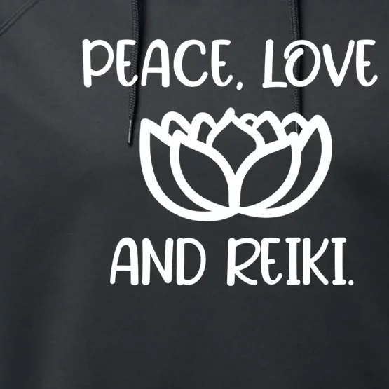 Lotus Peace Love Reiki Gift Cool Style Gift Performance Fleece Hoodie