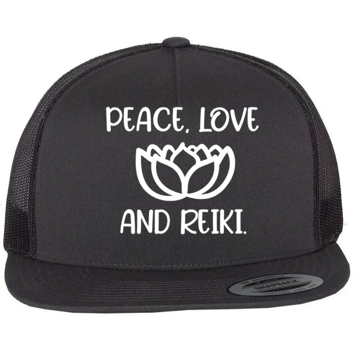 Lotus Peace Love Reiki Gift Cool Style Gift Flat Bill Trucker Hat