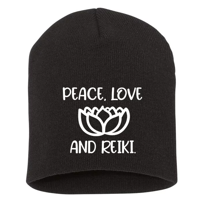 Lotus Peace Love Reiki Gift Cool Style Gift Short Acrylic Beanie