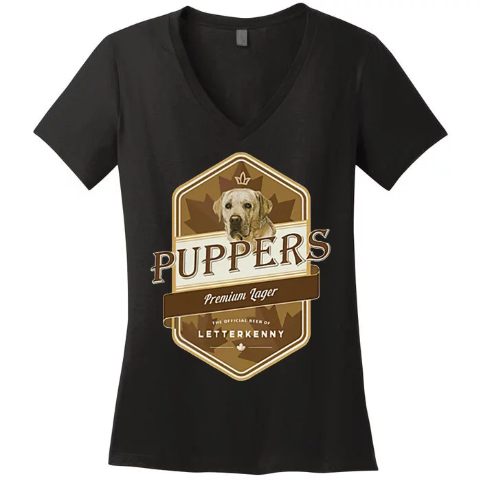 Letterkenny Puppers Lager Beer Women's V-Neck T-Shirt