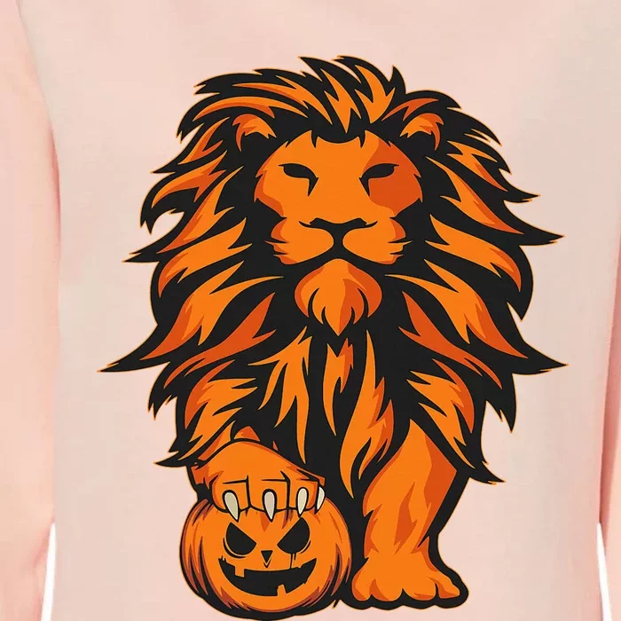 Lion Pumpkin Lazy Halloween Costume Animal Jack O Lantern Womens California Wash Sweatshirt