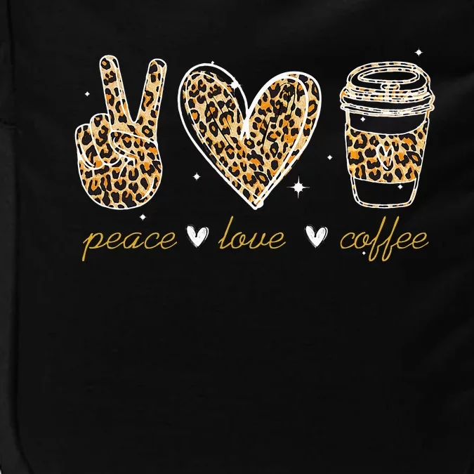 Leopard Peace Love Coffee Lovers Hippie Gifts Impact Tech Backpack