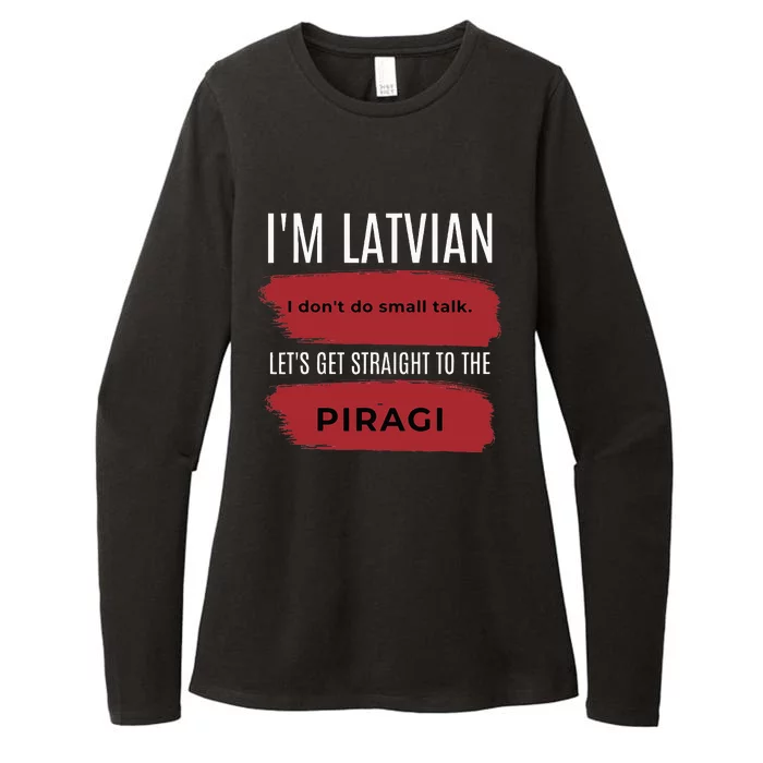 Latvian Pride Latvia Souvenir Piragi Latvian Favorite Food Womens CVC Long Sleeve Shirt