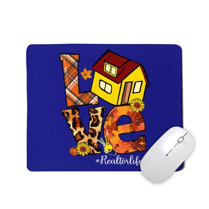 LOVE Pumpkin Leopard Realtor Life Fall Thanksgiving Mousepad