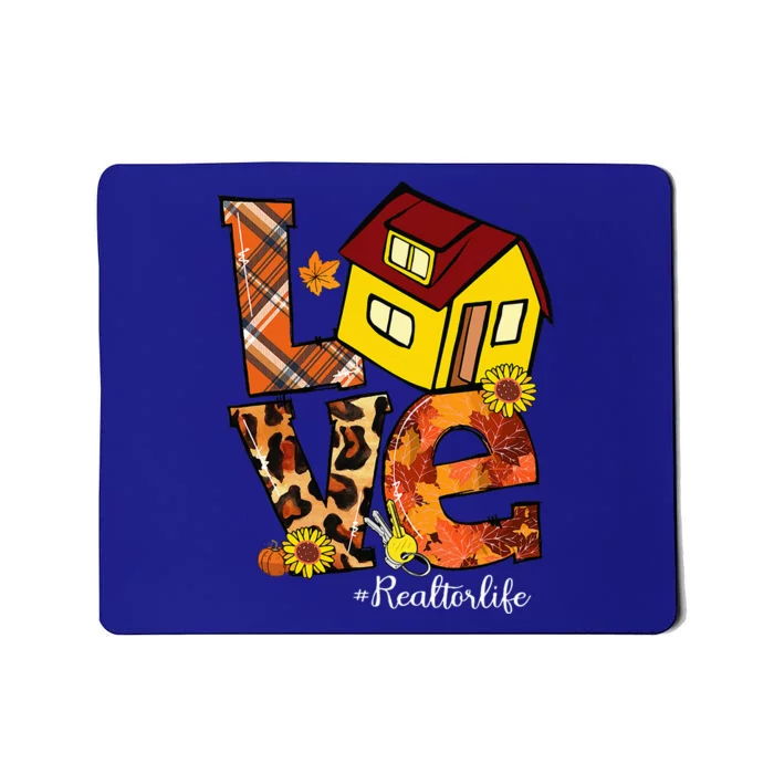 LOVE Pumpkin Leopard Realtor Life Fall Thanksgiving Mousepad