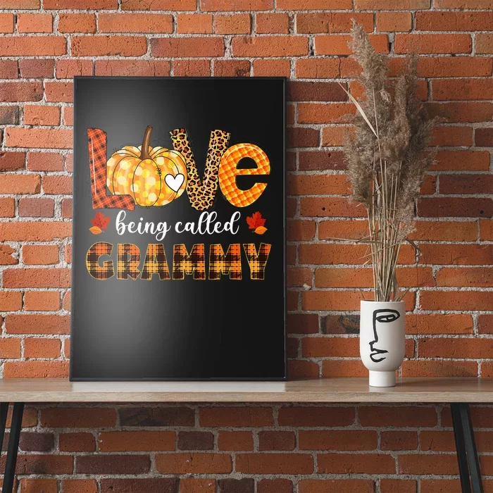 Leopard Pumpkin Love Being Called Grammy Fall Thanksgiving Poster